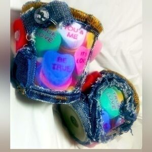 Tasty Raw Edge Denim Clean Love Sweetheart Candle Set